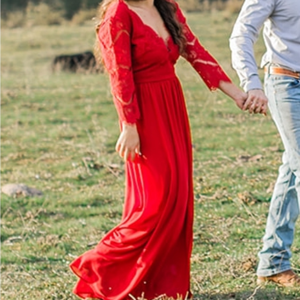 Elegant Red Lace Dress